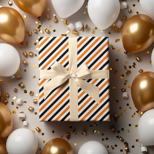 Papel De Presente Presente Padrão de Stripes Brancas Pretas do Hall