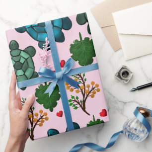 Papel De Presente Presente para Amante de Tartarugas Marinhas, Padrã