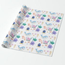 Papel De Presente Presente para chá de bebê sob o mar