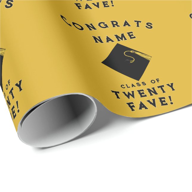 Papel De Presente Presente para graduação Dourada 2025 (Ponta do rolo)