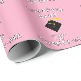 Papel De Presente Presente para graduação rosa 2025