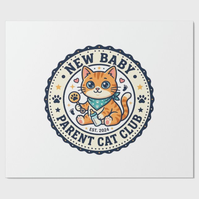Papel De Presente Presente para Mãe de Gato - Novo Bebê P (Aberto)