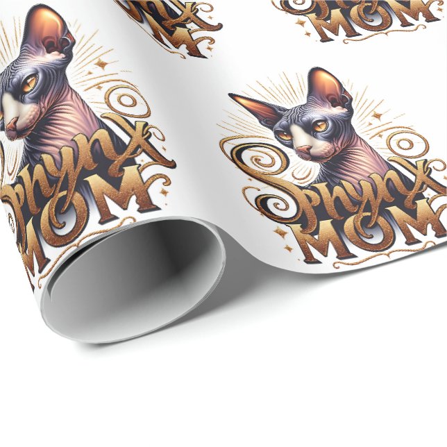 Papel De Presente Presente para Mãe de Gato Sphynx (Ponta do rolo)