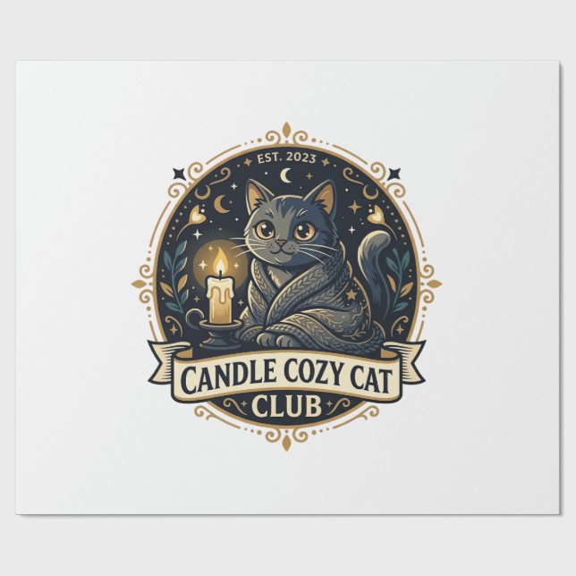 Papel De Presente Presente para Pai de Gato Candle Cozy - Candle Coz (Aberto)