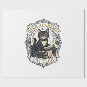 Papel De Presente Presente para Pai de Gato da Dark Academia - Dark