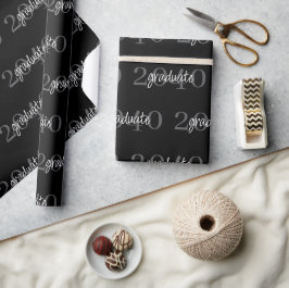 Papel De Presente Presente Personalizado Ano de Formatura Preto Mode