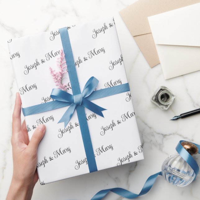 Papel De Presente Presente Personalizado com Nomes do Casal para Cas (Presentear)