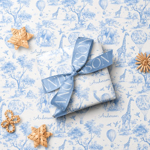 Papel De Presente Presente Personalizado de Chuvinha de Bebê Safari