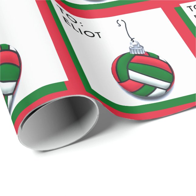 Papel De Presente Presente personalizado de férias de vôlei (Ponta do rolo)