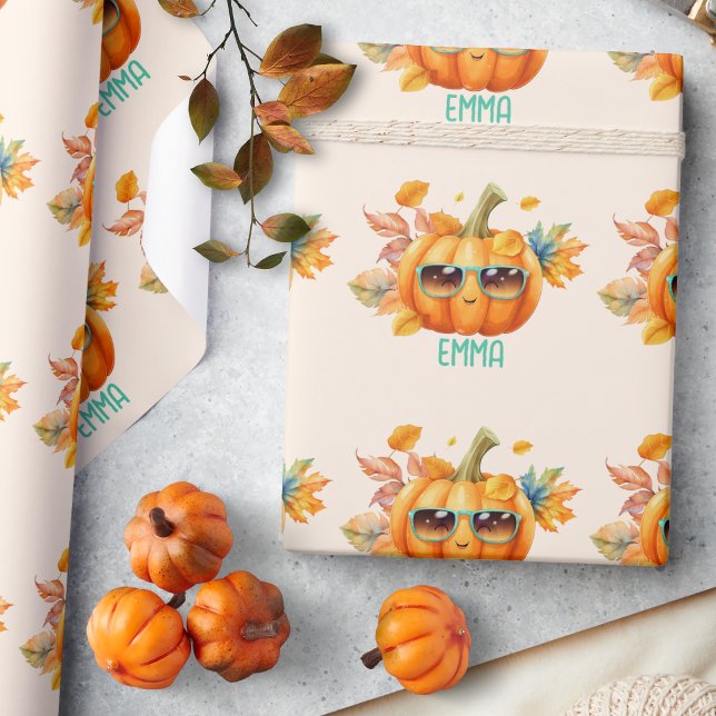Papel De Presente Presente Personalizado de Halloween Abóbora de Out (Criador carregado)