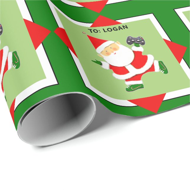 Papel De Presente Presente personalizado de Natal para jogadores de  (Ponta do rolo)