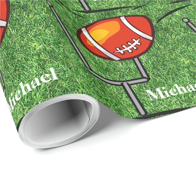 Papel De Presente Presente Personalizado Do Posto Futebol E Objetivo (Ponta do rolo)