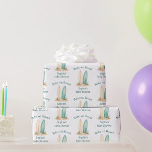 Papel De Presente Presente Personalizado para Chá de Bebê "Bebê a Bo