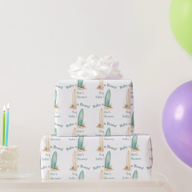 Papel De Presente Presente Personalizado para Chá de Bebê "Bebê a Bo (Presentes para festas)