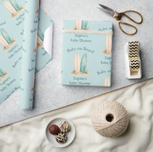 Papel De Presente Presente Personalizado para Chá de Bebê "Bebê a Bo
