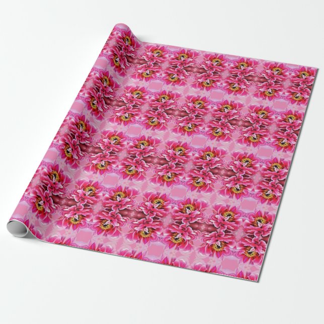 Papel De Presente Presente Quebra-Mama Rosa-Rosa. (Desenrolado)