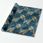 Papel De Presente Presente Tropical Elegante Metálico Azul<br><div class="desc">Belo azul metálico falso com um padrão de fêmur tropical. Este é um presente para qualquer ocasião. Tão adorável e chique. Perfeito para o seu embrulho especial.</div>