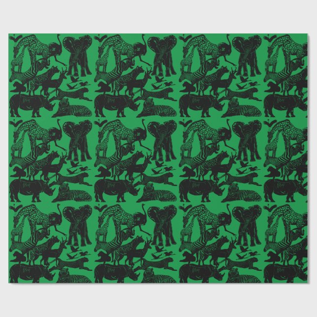 Papel De Presente Presente único de animais africanos (Aberto)