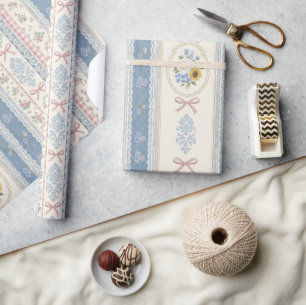 Papel De Presente Presente Vintage Blue Denim Shabby Chic