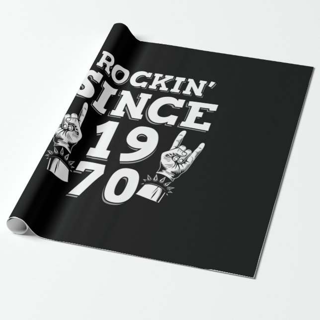 Papel De Presente Presente Xmas | Rockin Desde 1970 (Desenrolado)