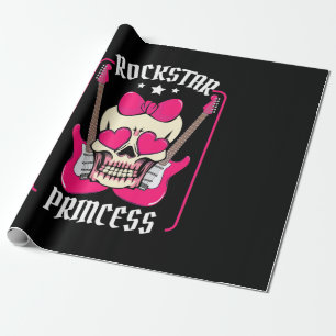 Papel De Presente Presente Xmas   Rockstar Princess Skull