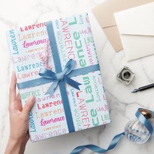 Papel De Presente Presentes Coloridos Personalizados com 8 Letras no