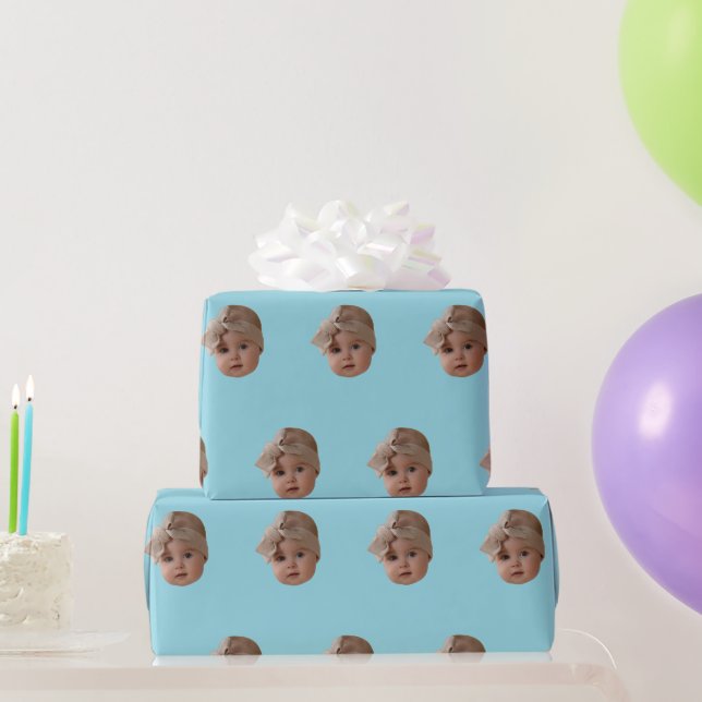 Papel De Presente Presentes de aniversário com foto personalizada do (Presentes para festas)