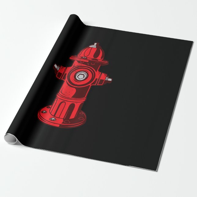 Papel De Presente Presentes de Bombeiros Gráficos Vermelhos (Desenrolado)
