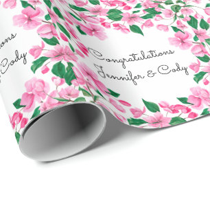 Papel De Presente Presentes de Casamento Personalizados com Nomes Fl