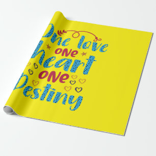 Papel De Presente Presentes de Casamento   Um Amor Um Coração Um Des
