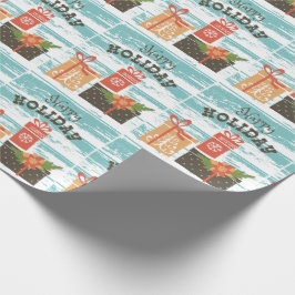 Papel De Presente Presentes de Natal de Férias Felizes