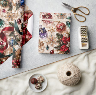 Papel De Presente Presentes de Natal de Joias de Luxo