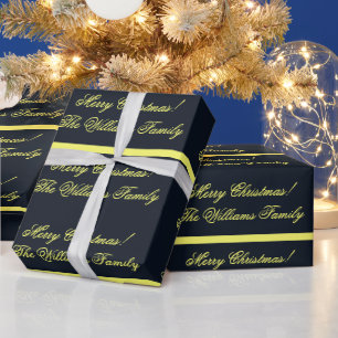 Papel De Presente Presentes de Natal Personalizados Ouro Azul Meia-N