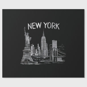 Papel De Presente Presentes de Nova York para Homens Mulheres Cidade