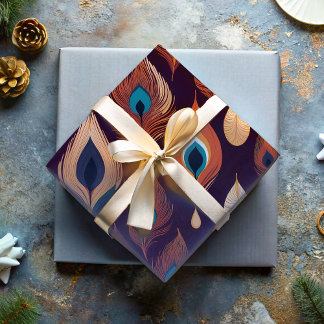 Papel De Presente Presentes de Penas Boêmicas para Amantes da Nature