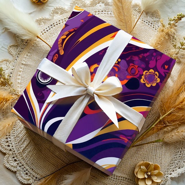 Papel De Presente Presentes de Redemoinhos Abstratos Psicolédicos pa (Psychedelic Abstract Swirls Gifts for Busy Moms Wrapping Paper)