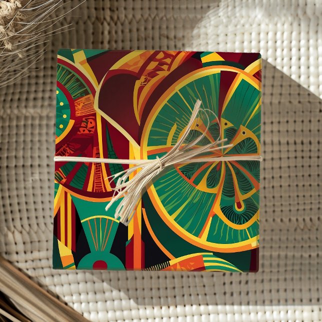 Papel De Presente Presentes do ventilador geométrico abstrato para M (Abstract Geometric Fan Gifts for Mexican Dads Moms Wrapping Paper)