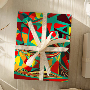 Papel De Presente Presentes Geométricos Modernos Abstratos para Mães