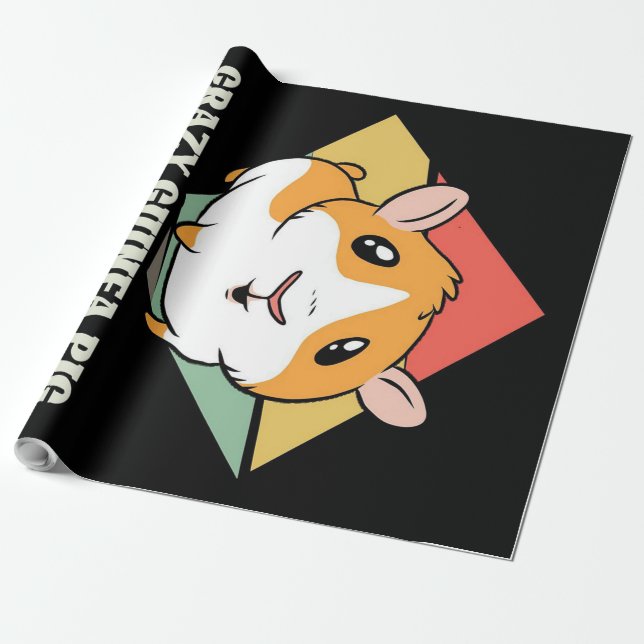 Papel De Presente Presentes Loucos de Menina de Porcos da Guiné (Desenrolado)