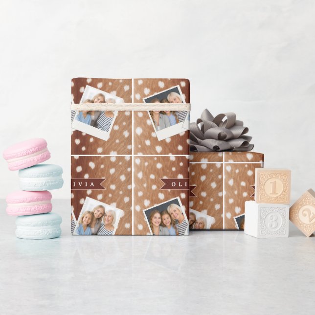 Papel De Presente Presentes Personalizados com Estampa de Veado Esté (Chá de bebê)