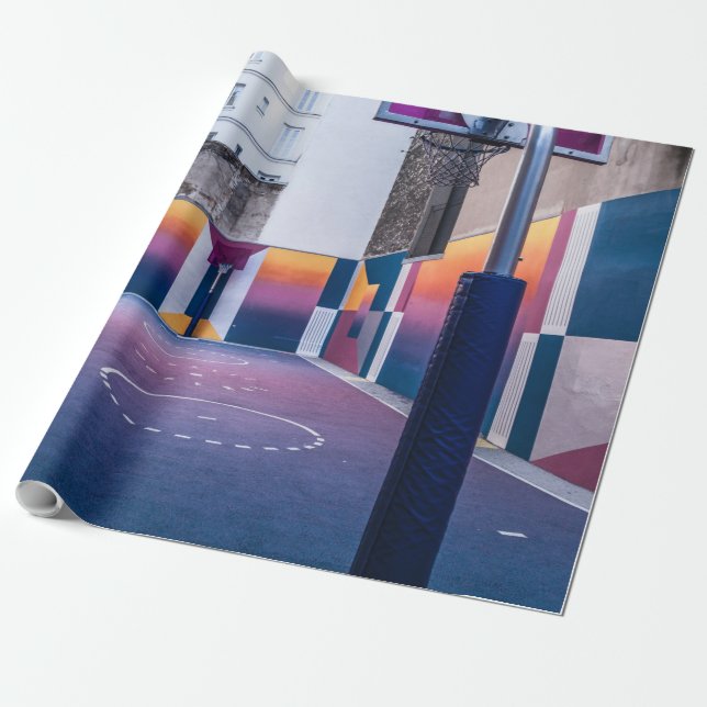 Papel De Presente presentes personalizados de basquete (Desenrolado)