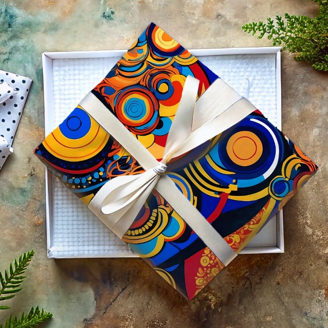 Papel De Presente Presentes retrorreflectores de Pop de arte psicodé (Psychedelic Pop Art Retro Gifts for Granddaughter Wrapping Paper)