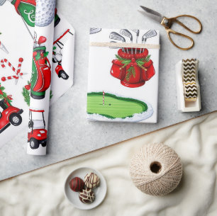 Papel De Presente Presentes temáticos de Golfe no Natal para o golfi