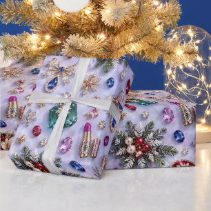 Papel De Presente Presépio de Cosméticos de Lavanda Geada Natal