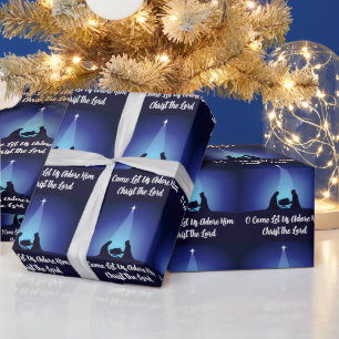 Papel De Presente Presépio de Natal Religioso Jesus na Manjedoura