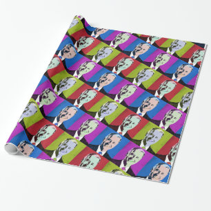 Papel De Presente Presidente Biden Pop Art (Magenta, Azul, Verde, Ve
