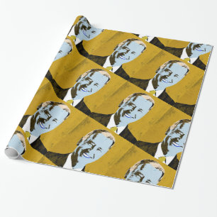 Papel De Presente Presidente Dourado Biden Pop Art