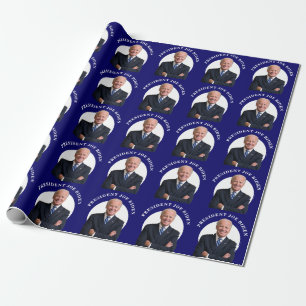 Papel De Presente Presidente Joe Biden Retrait em Azul