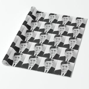 Papel De Presente Presidente preto & branco de Jack JFK John F.