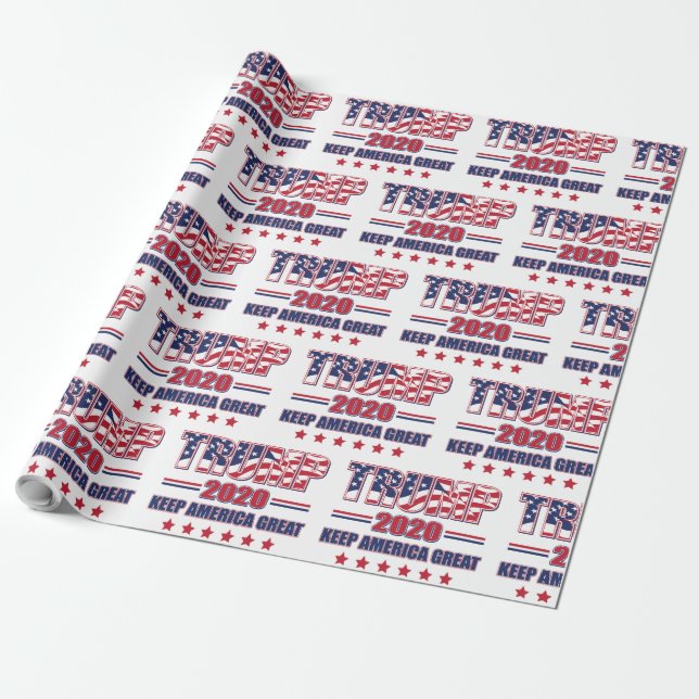 Papel De Presente Presidente Trump - Trump 2020 (Desenrolado)